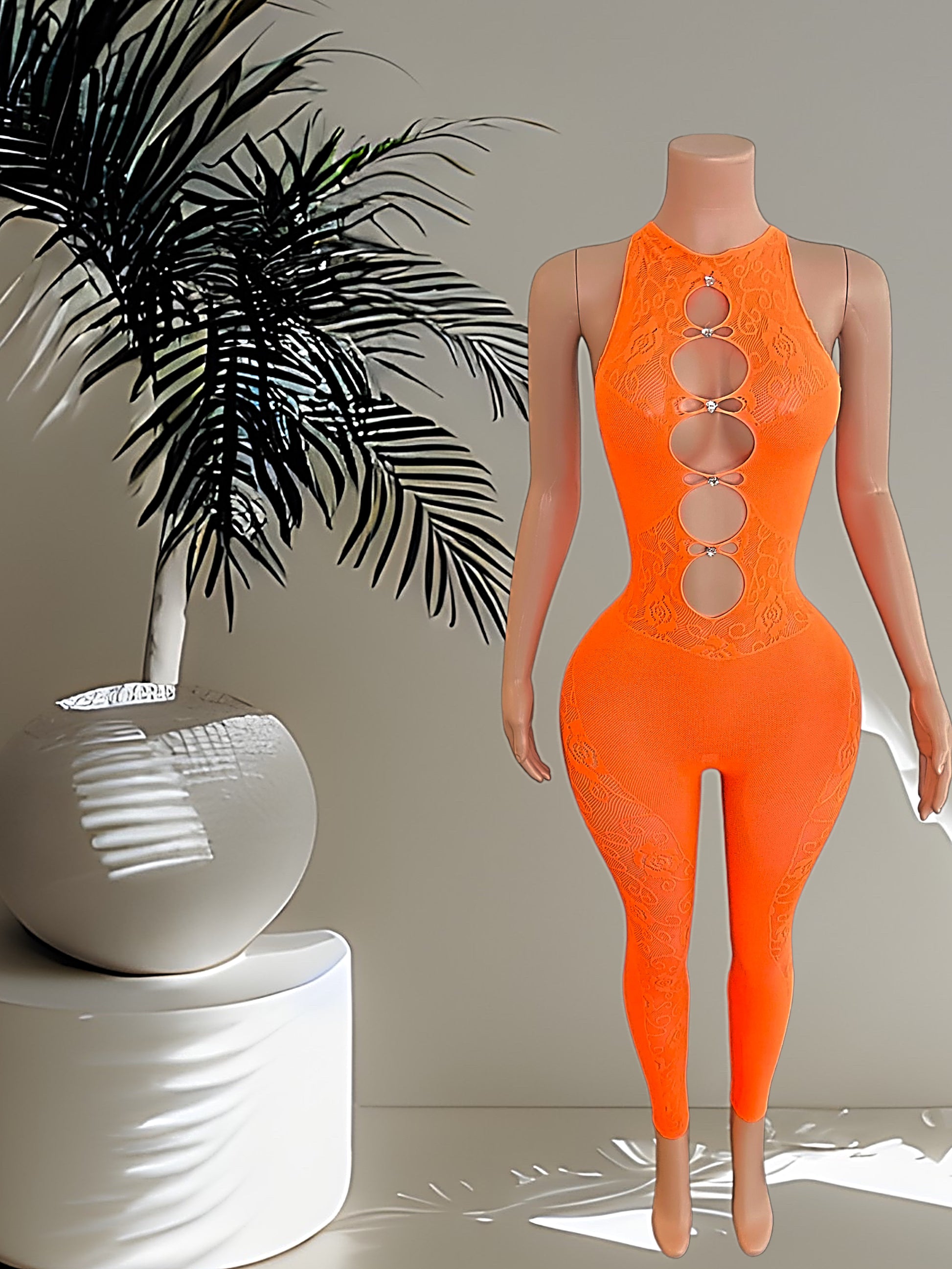 Women's Orange Jumpsuit