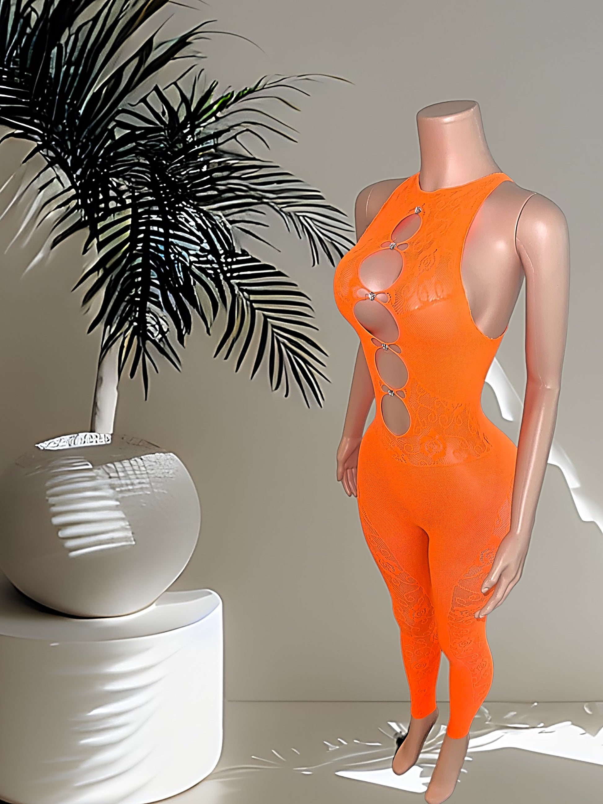 Women's Orange Jumpsuit